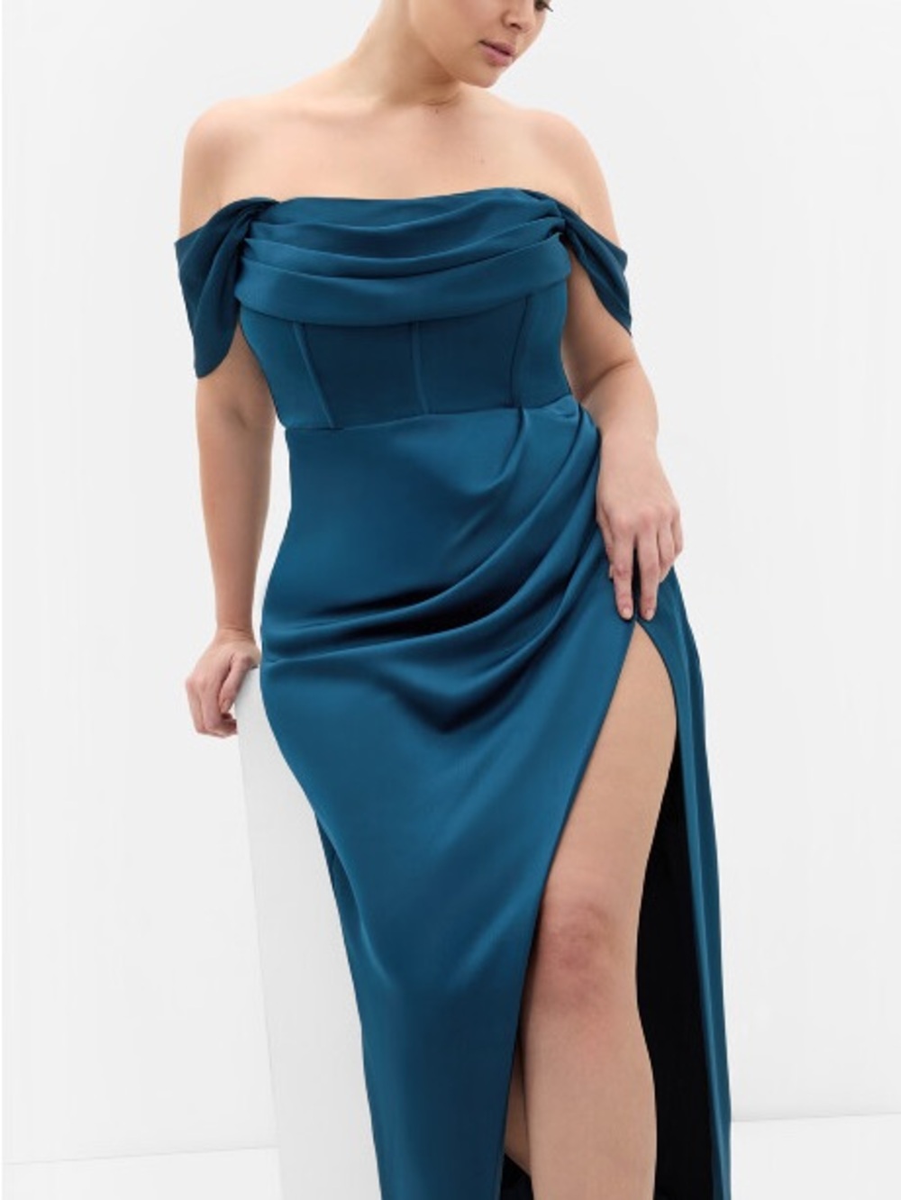 City Chic Forbidden Love Maxi Dress in Poseidon - 14/XS